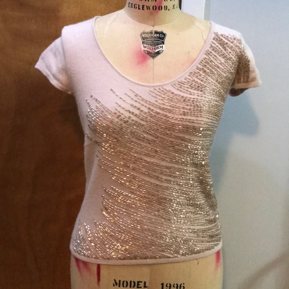Calvin Klein 100% Angora Sweater w/ Bugle beads! - Picture 1 of 6